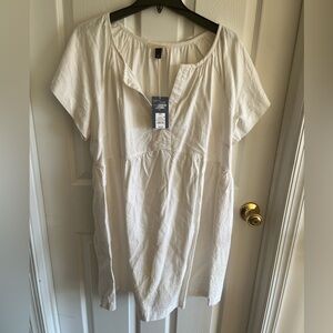 NWT Women’s Universal Thread White Linen Short Sleeve Dress size XXL